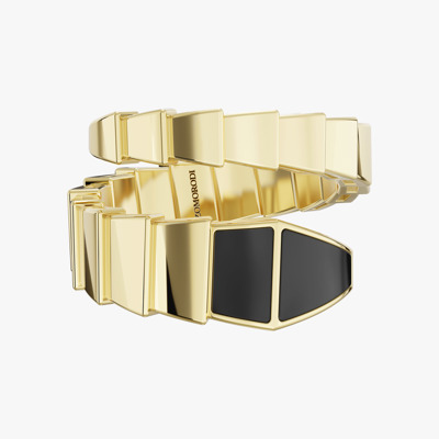 Viper Style Gold and Onyx Ring